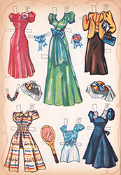 Clothing page from Paper Dolls on Parade #2295, by Gladys O'Rourke Blackwood